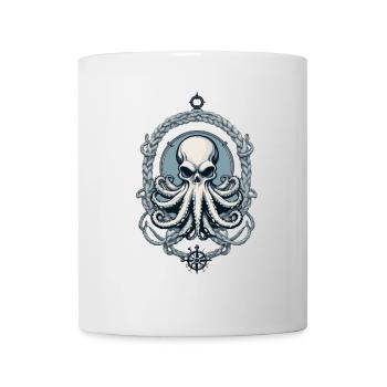 Krake Seeungeheuer Maritimer Vintage Stil - Tasse - Weiß - Vorne