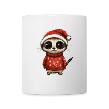 Bande dessinée de Noël de suricate - Mug blanc - blanc - Devant