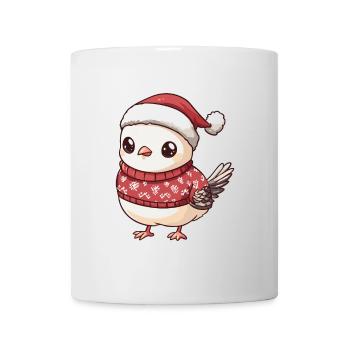 Taube Vogel Weihnachten Comic - Tasse - Weiß - Vorne