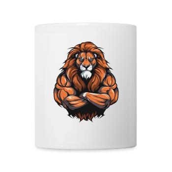 Gymnase d’entraînement Lion Muscles - Mug blanc - blanc - Devant