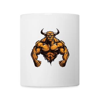 Bulle Stier Muskeln Workout Gym - Tasse - Weiß - Vorne