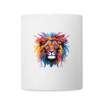 Löwe Kopf Porträt Pop Art - Tasse - Weiß - Vorne