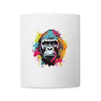 Gorilla Head Portrait Pop Art - Mug - white - Front