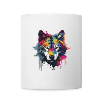 Wolf Head Portrait Pop Art - Mug - white - Front