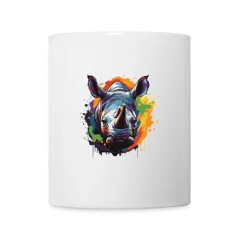 Portrait Tête De Rhinocéros Pop Art - Mug blanc - blanc - Devant