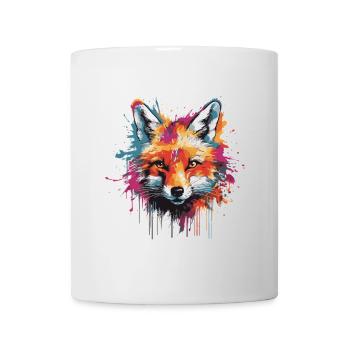 Fuchs Kopf Porträt Pop Art - Tasse - Weiß - Vorne