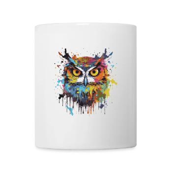 Owl Head Portrait Pop Art - Mug - white - Front