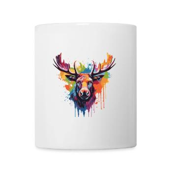 Moose Head Portrait Pop Art - Mug - white - Front