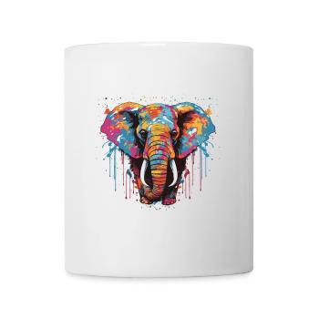 Elephant Head Portrait Pop Art - Mug - white - Front