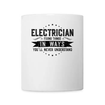 Elektriker Kollegen Geschenk Beruf Spruch Lustig - Tasse - Weiß - Vorne