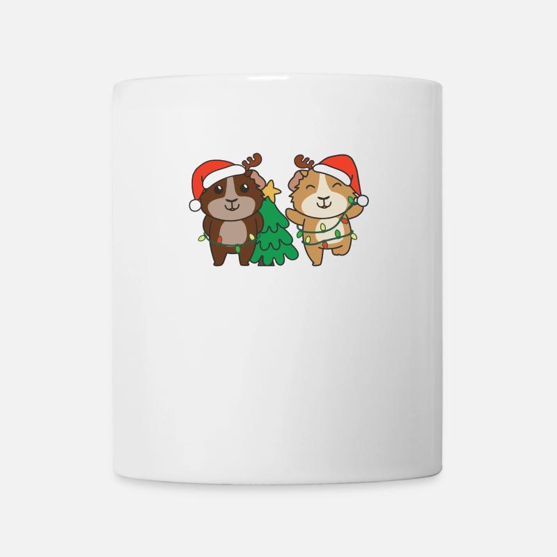 Cochon d’Inde Noël Animaux d’hiver - Mug blanc - blanc