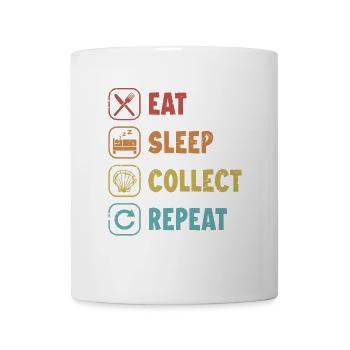 Manger Dormir Collecter Répéter Coquillage Bivalvia Coquillage - Mug blanc - blanc - Devant