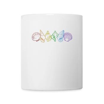 Sac à coquillages arc-en-ciel LGBT Bivalvia Seashell - Mug blanc - blanc - Devant