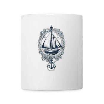 Elegantes Segelboot Mit Anker - Tasse - Weiß - Vorne