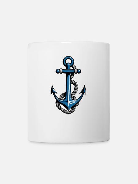 Ästhetisches Anker Design - Tasse - Weiß