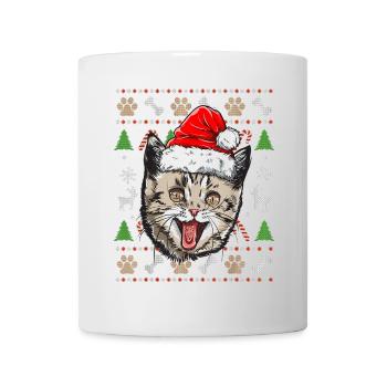 Pull Moche De Noel Chat Humour Noël Cadeau Drôle - Mug blanc - blanc - Devant
