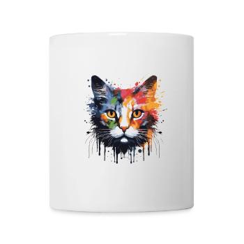 Chat Symbole Tête Portrait Pop Art - Mug blanc - blanc - Devant