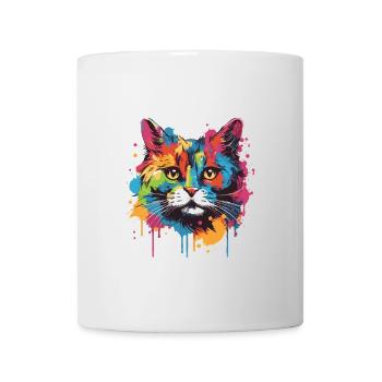 Portrait Tête De Chat Pop Art - Mug blanc - blanc - Devant
