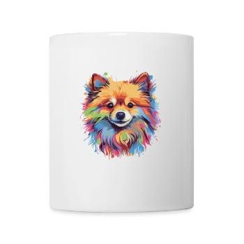 Pomeranian Dog Head Portrait Pop Art - Mug - white - Front