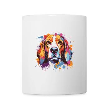 Beagle Dog Head Portrait Pop Art - Mug - white - Front