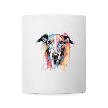Greyhound Dog Head Portrait Pop Art - Mug - white - Front