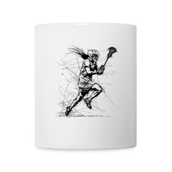 Lacrosse Girl Drawing - Mug - white - Front