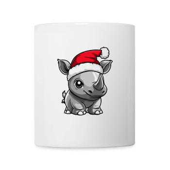 Rhinocéros Noël mignon - Mug blanc - blanc - Devant