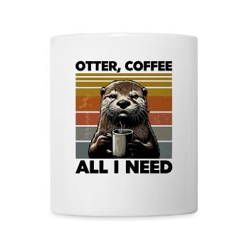 Funny Otter Coffee Zoo Retro Coffee All I Need - Mug - white - Front
