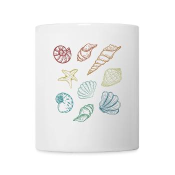 Retro Bivalvia Shell Shelling Bag Hunter Seashell - Mug blanc - blanc - Devant