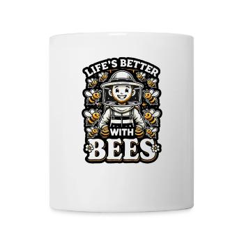 Das Leben ist besser mit Bienen - Tasse - Weiß - Vorne
