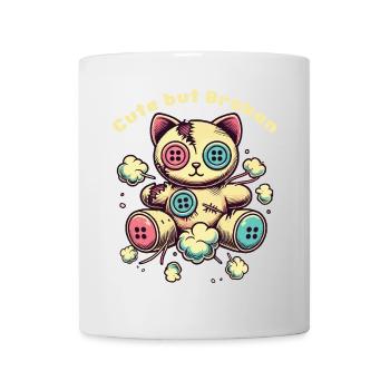 Mental Psychopath Cute But Broken Cat - Mug - white - Front