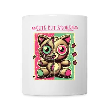 Mental Psychopath Cute But Broken Design - Mug - white - Front