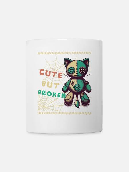Psychopathe mental Design mignon mais cassé - Mug blanc - blanc
