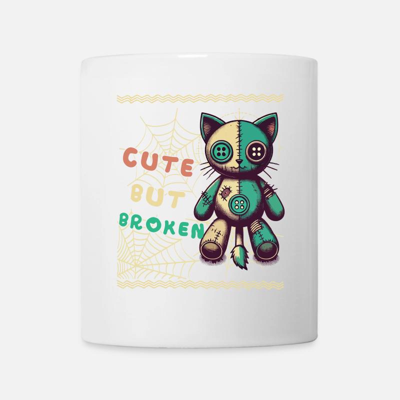 Psychopathe mental Design mignon mais cassé - Mug blanc - blanc