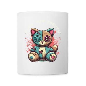 Psychopathe mental Chat mignon mais cassé - Mug blanc - blanc - Devant