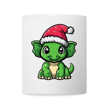 Dinosaure tricératops Noël mignon - Mug blanc - blanc - Devant