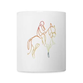 Vintage Reiten Zeichnung - Tasse - Weiß - Vorne