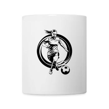 Soccer Woman Soccer Player Woman Silhouette - Mug - white - Front