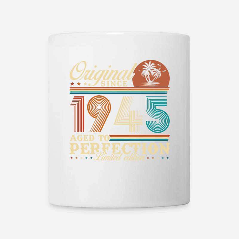 1945 Vintage Retro Cadeau D’anniversaire - Mug blanc - blanc