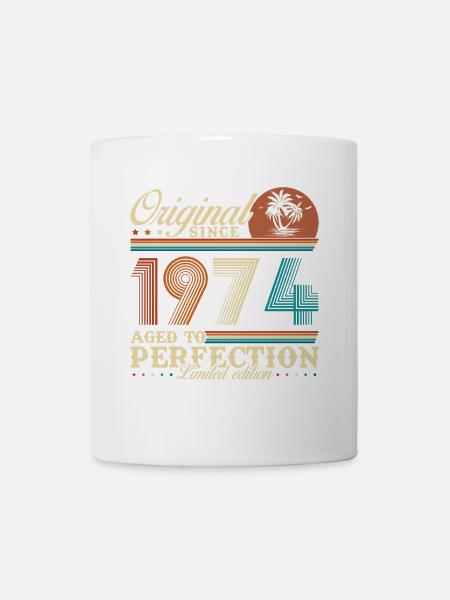 1974 Vintage Anniversaire Rétro Cadeau - Mug blanc - blanc