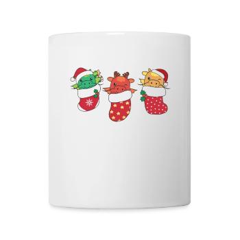 Mignon dragon en chaussette de Noël pour Noël - Mug blanc - blanc - Devant