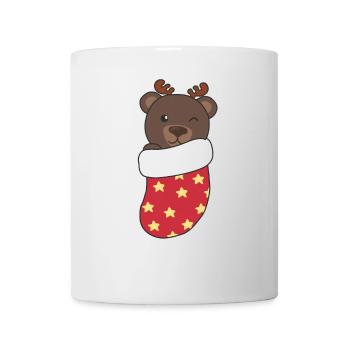 Ours mignons en chaussette de Noël pour ours de Noël - Mug blanc - blanc - Devant
