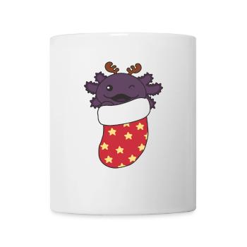 De jolis axolotls en chaussettes de Noël pour Noël - Mug blanc - blanc - Devant