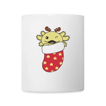 De jolis axolotls en chaussettes de Noël pour Noël - Mug blanc - blanc - Devant