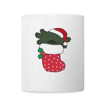 De jolis axolotls en chaussettes de Noël pour Noël - Mug blanc - blanc - Devant