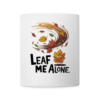 feuille moi seul drôle automne jeu de mots nature humour design - Mug blanc - blanc - Devant