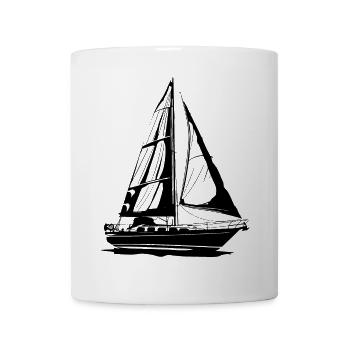 Segelboot Skizze - Tasse - Weiß - Vorne