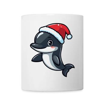 Dauphin Noël mignon - Mug blanc - blanc - Devant