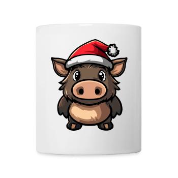 Cochon Noël Mignon Sanglier - Mug blanc - blanc - Devant