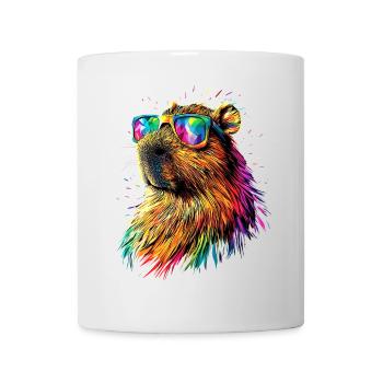 Capybara Sunglasses Colorful Popart Capybara - Mug - white - Front